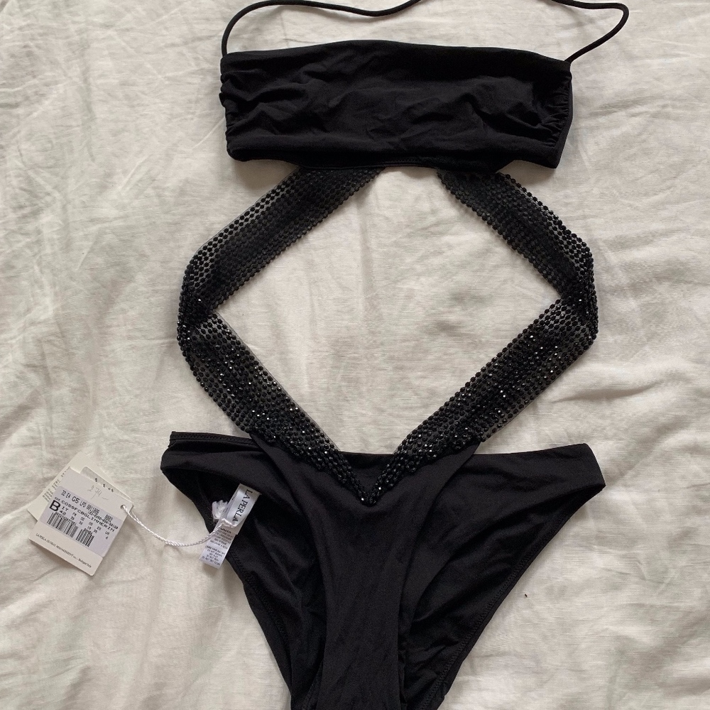 La Perla Black Beaded Monokini